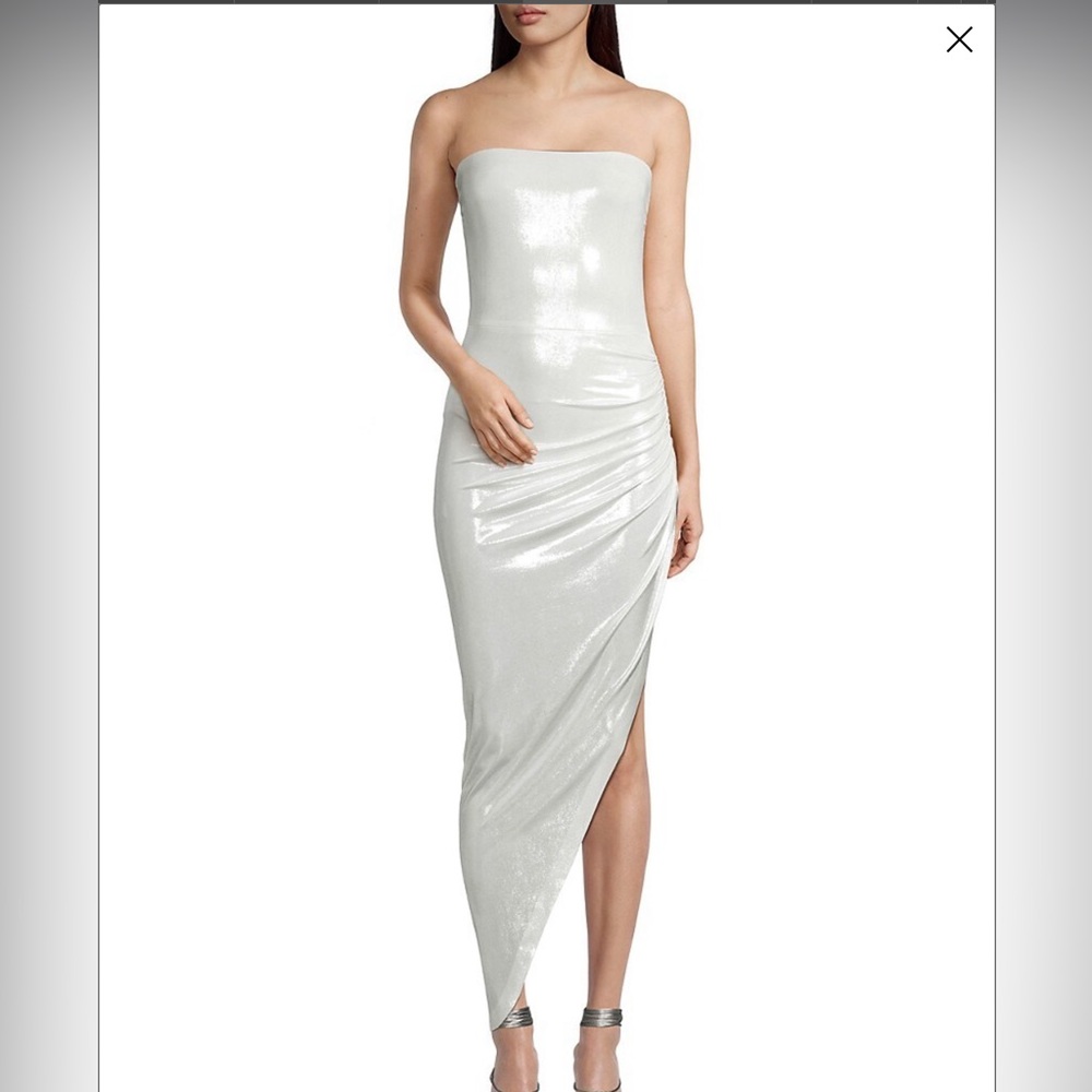 Norma Kamali Pear Asymmetric Lame Gown - Saks 5th Ave